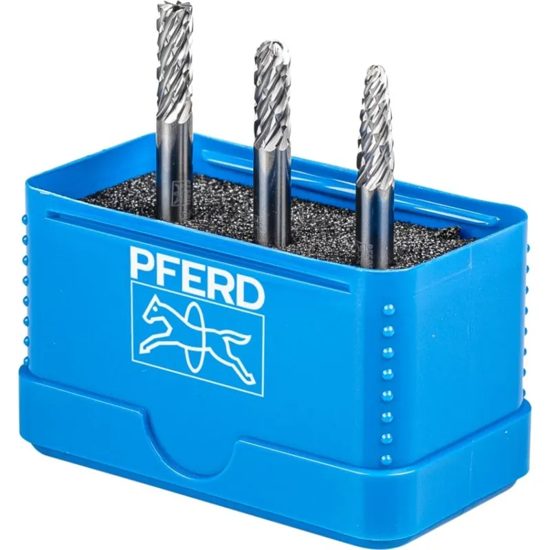 Pferd 21901406 Jeu de fraises haute performance en carbure de tungstène ALLROUND 3 pièces fraise-Ø 6 mm universelle grossière