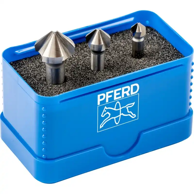 Pferd 25202152 Jeu de mèches HSS pour fraises coniques 3 pièces DIN 335 C 90