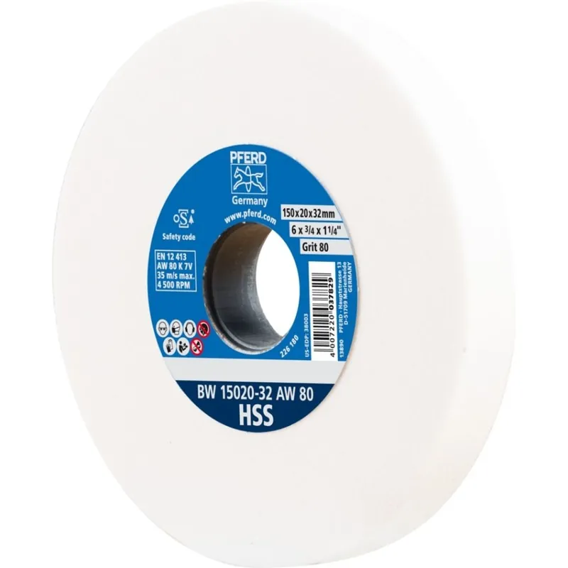 Pferd 39009699 Bloc d‘affûtage Ø 150x20 mm alésage Ø 32 mm A80 pour affûter les forets HSS