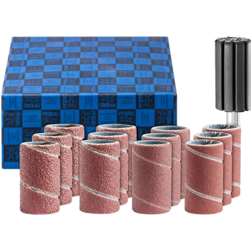 Pferd 42298002 Jeu de 13 pièces corindon Ø 15x30 mm A60, 80, 150, 240 avec support tige dia. 6 mm