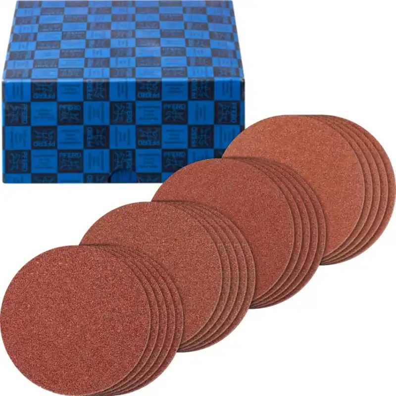 Pferd 42898001 Jeu de 20 disques abrasifs à revêtement en corindon grossier Ø 125 mm A40,60,80,120 pour meuleuse d‘angle