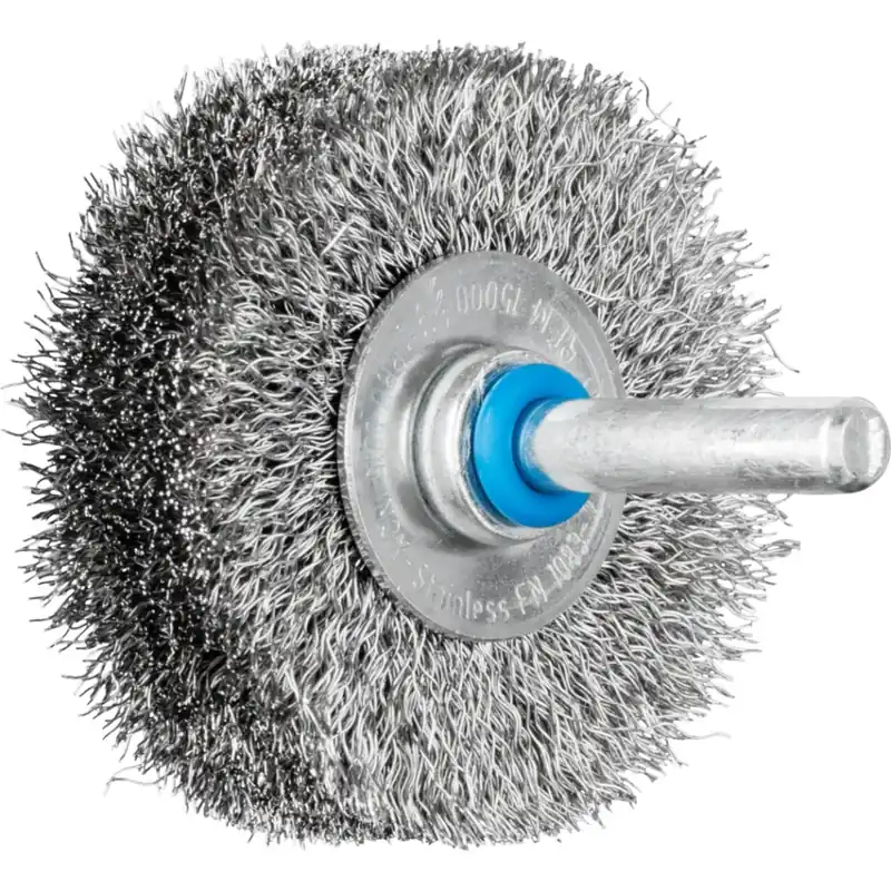 Pferd 43198002 POS brosse ronde non taillée RBU Ø 50x15 mm tige Ø 6 mm fil d‘acier inoxydable Ø 0.20