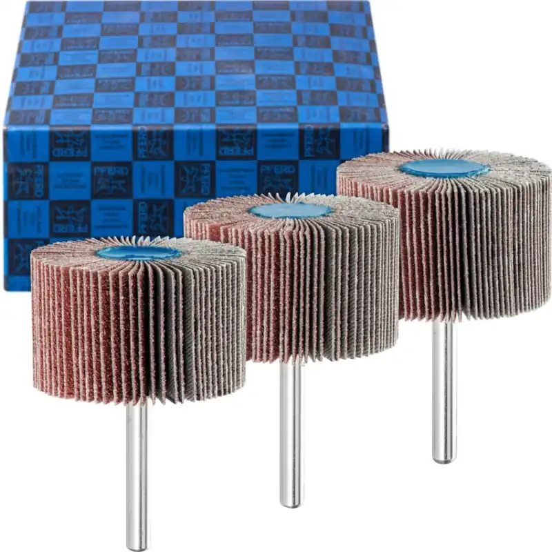 Pferd 44498004 Jeu de brosses à lamelles 3 pièces en corindon Ø 50x30 mm tige Ø 6 mm A60, 80,120 pour le ponçage fin