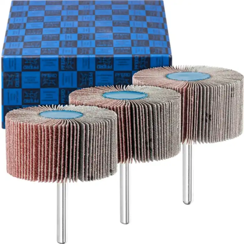 Pferd 44498005 Jeu de meules en éventail 3 pièces corindon Ø 60x30 mm tige dia. 6 mm A60, 80,120 pour le meulage fin