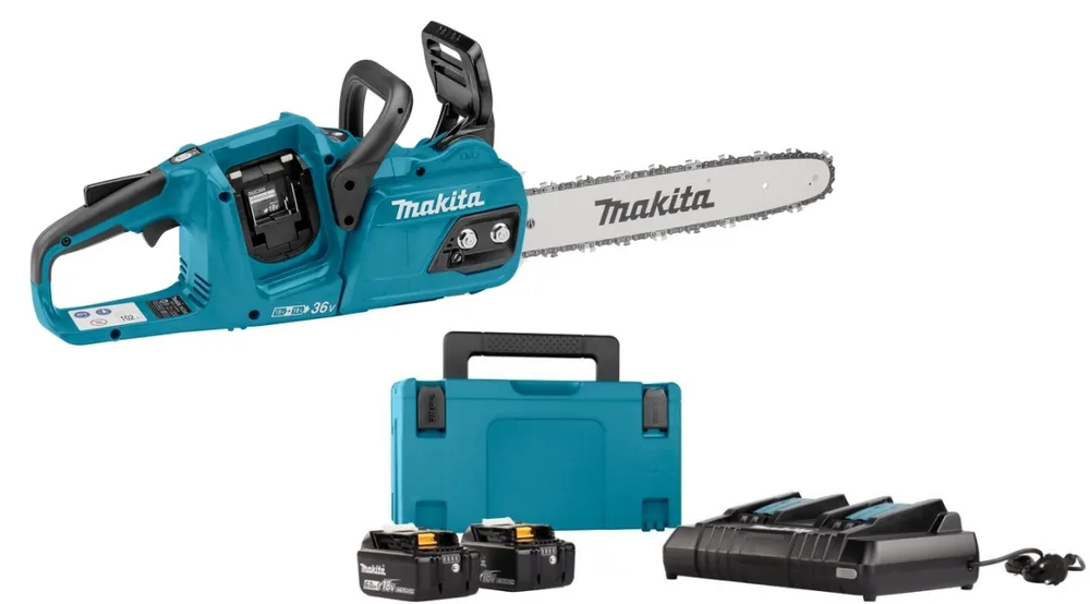 Makita DUC355PG2J LXT 2x18 V Accu Tronçonneuse 35 cm Livrée avec kit de démarrage 198077-8