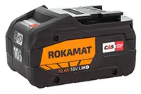 Rokamat 08052 Batterie 18 volts 10,0 Ah Li-ion