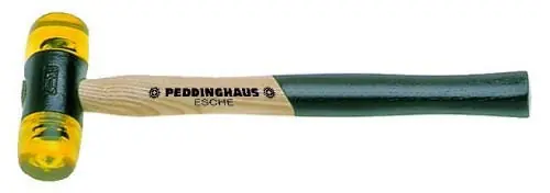 Peddinghaus 5034020050 Marteau en plastique gr.6 50mm manche en frêne jaune