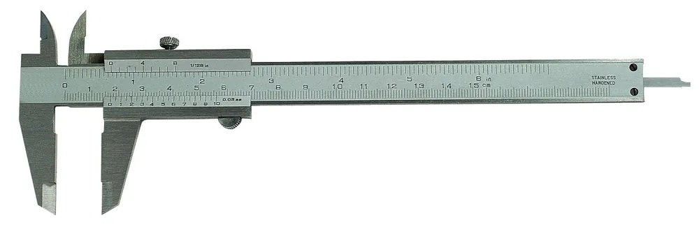 MIB 01001002 Jauge à coulisse "PRECISION" en acier inoxydable 150x40mm avec vis de blocage en coffret