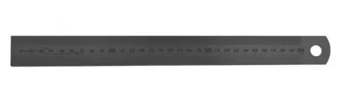 MIB 07074004 Règle en acier inoxydable 300x13x0,5mm chromé mat mm+1/2mm double face, classe 2, DIN2768