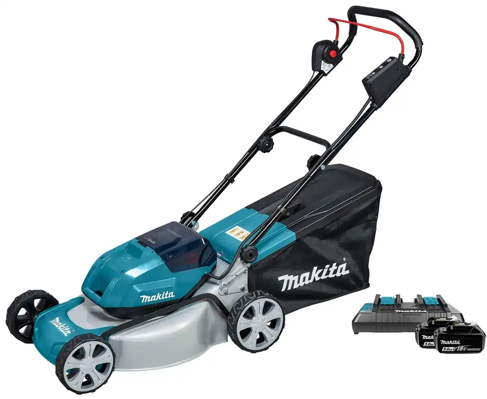 Makita DLM463PT2 Tondeuse sans fil 46 cm 2 x 18 Volt 5.0Ah Li-Ion