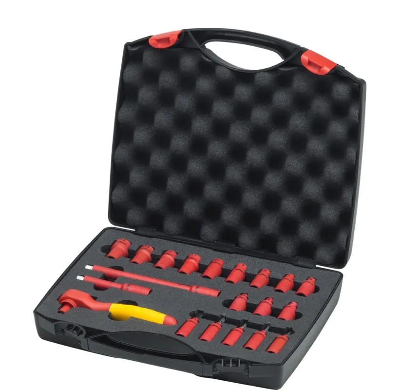 Wiha 43025 Jeu de clés à cliquet isolées 1/4" 21 pièces, mallette incluse