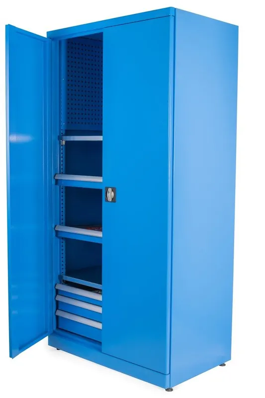 Huvema K2160 Armoire d‘atelier avec 48 porte-outils CNC et 3 tiroirs