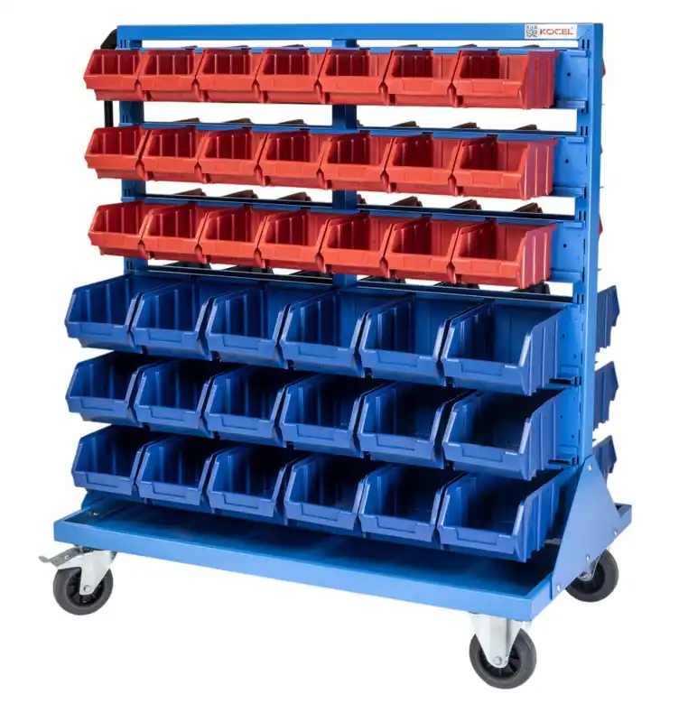 Huvema K4082 Système de rayonnage mobile avec 78 bacs de stockage