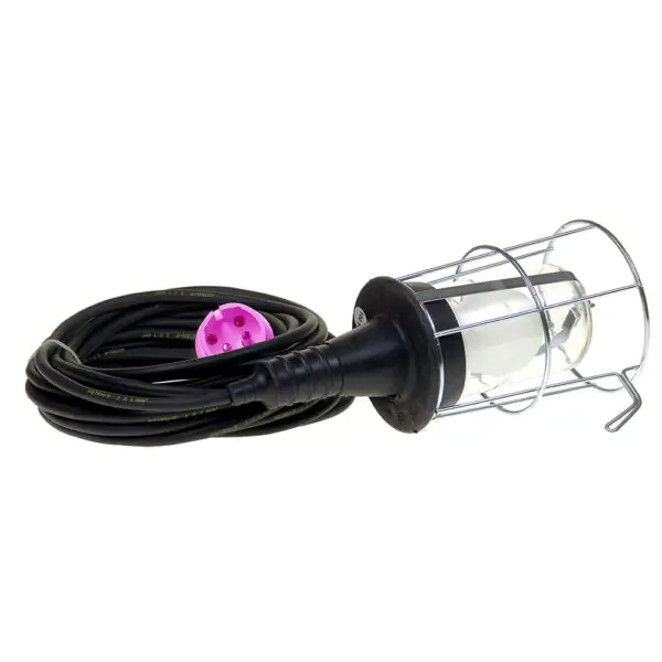 Eurolux 52.010.05 Panier de lumière en caoutchouc E27 - III 60W - 24V - panier de presse 10m H07RN-F 2 x 1.0 mm²