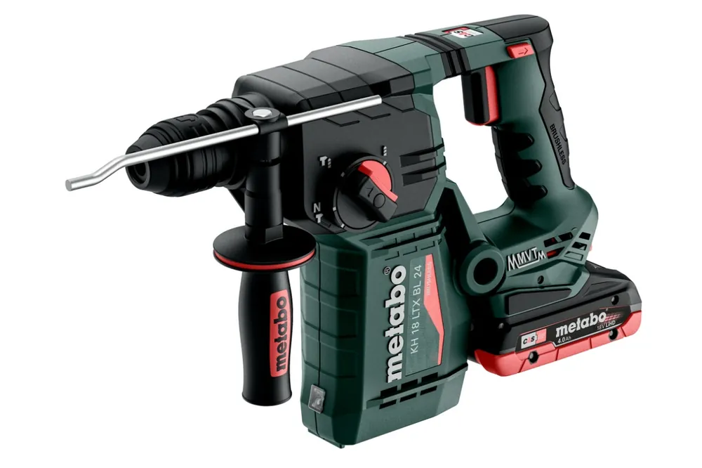 Metabo 601713800 Marteau combiné KH 18 LTX BL 24 Accu SDS-Plus 18V 4,0Ah LiHD
