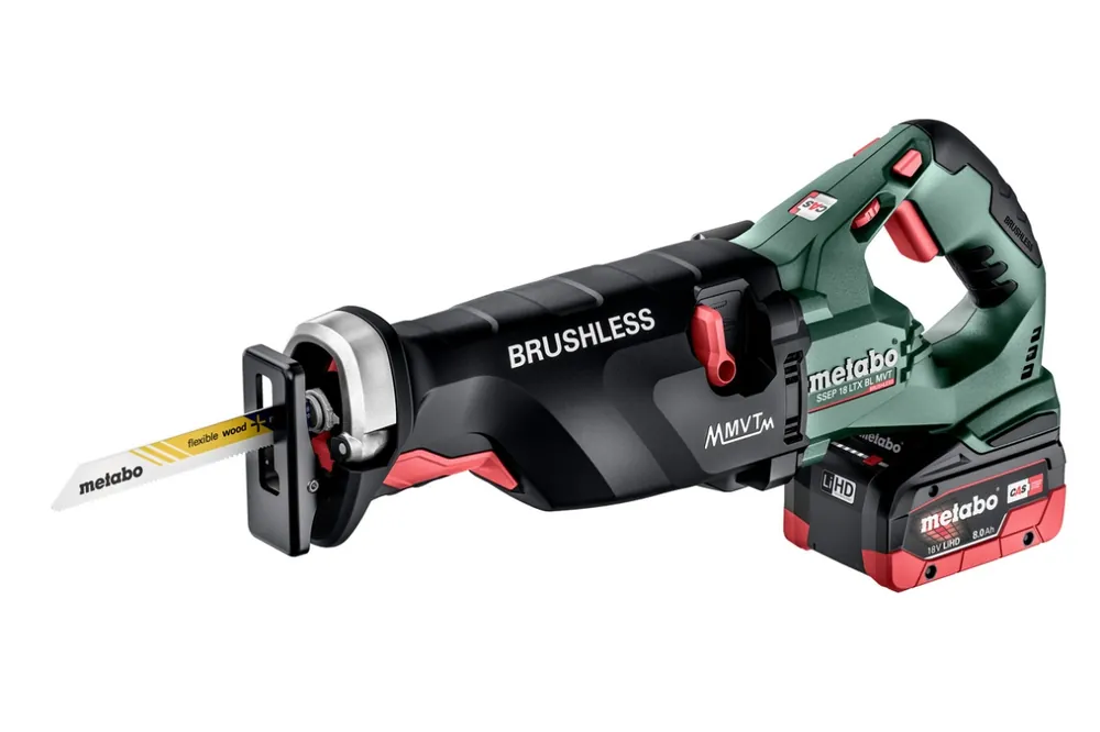 Metabo 602258810 SSEP 18 LTX BL MVT Accu Scie à guichet 18V 8.0Ah LiHD en metaBox
