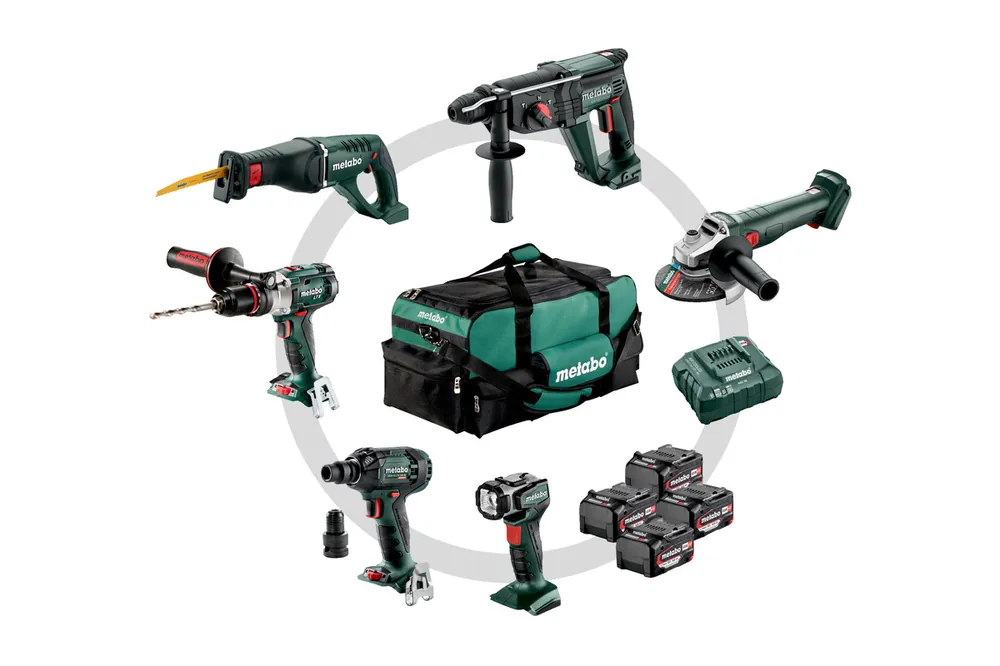 Metabo 685211000 Combo Set 6.1 18V 4 x 4.0Ah Li-Ion - 5 machines + lampe