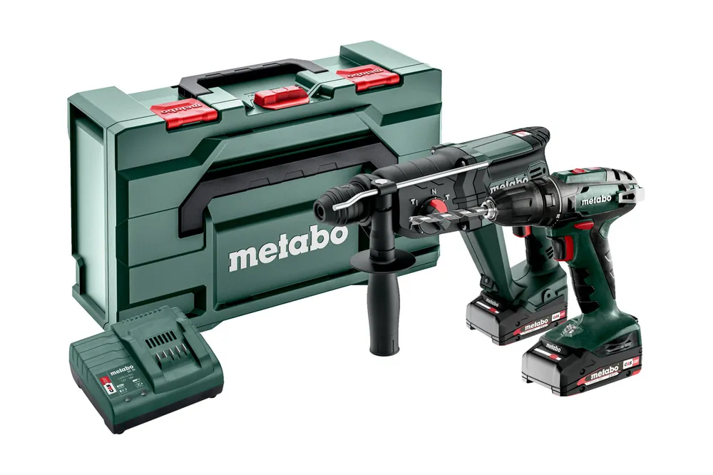 Metabo 685216500 Ensemble combiné 2.3.2 18V 2.0Ah Li-Ion - Perceuse sans fil BS18 + marteau combiné KH18LTX 24