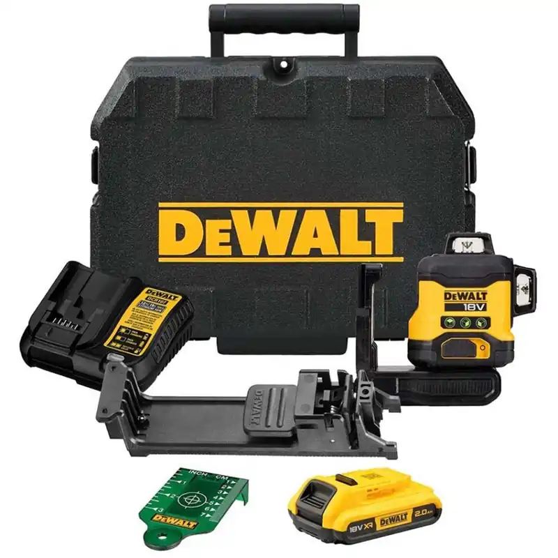 DeWalt DCLE34031D1 -QW Laser automatique à croix laser 3x360° Faisceau vert 18 Volt 2.0Ah Li-Ion