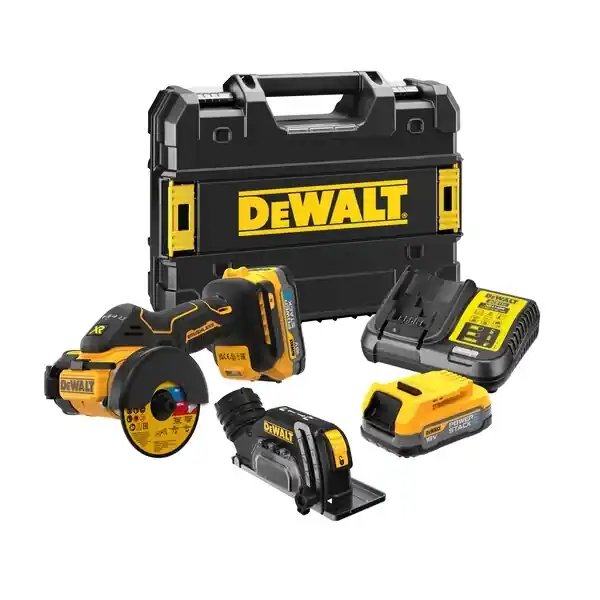 DeWalt DCS438E2T-QW Accu Grinder 76mm 18V PowerStack Li-Ion dans une valise TSTAK