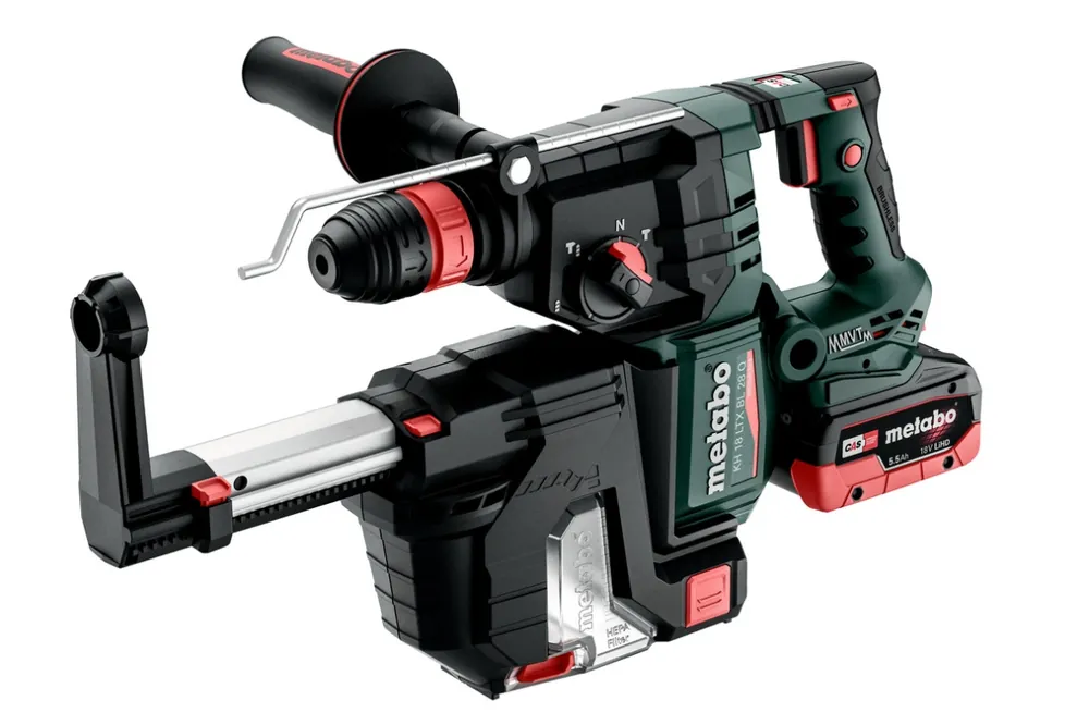 Metabo 601715930 KH 18 LTX BL 28 Q SET ISA Accu combi marteau SDS-Plus 18V 5.5Ah LiHD + aspiration intégrée 601715930