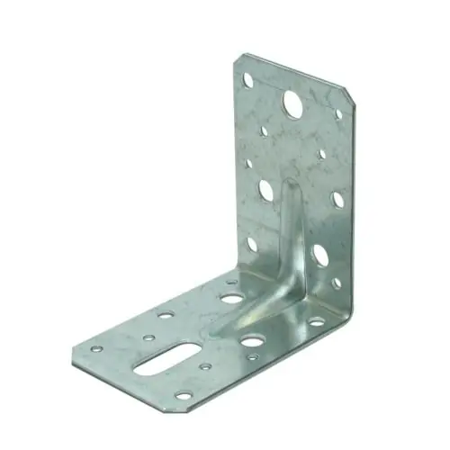 GB 072230.0100 Ancrage d‘angle avec rainure 90x90 60x2,5 Sendzimir galvanisé