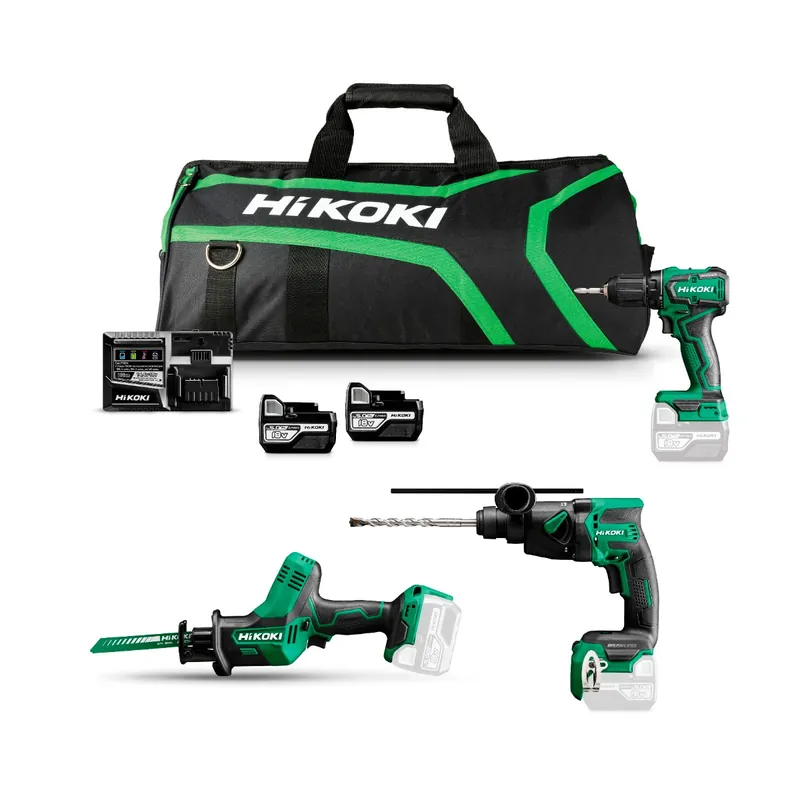 HIKOKI KC18H4B-502 Pack combi avec 3 machines 18V 5.0 ah dans un sac
