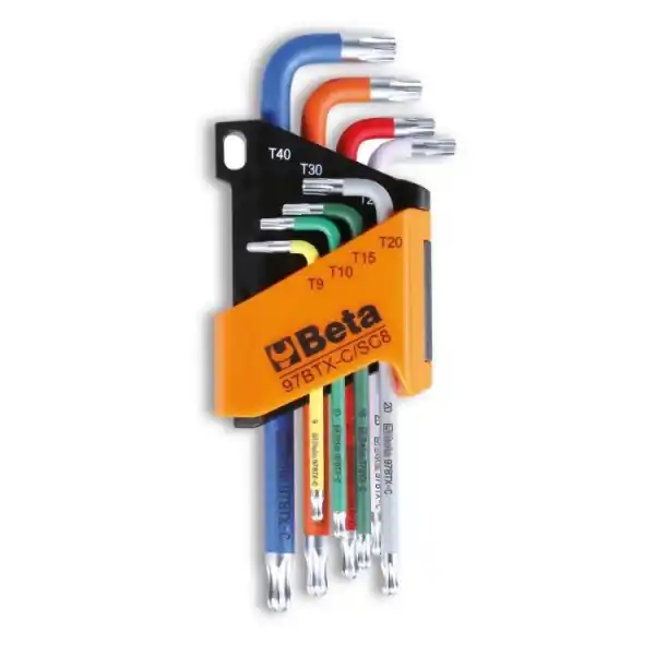Beta 000971658 Jeu de clés torx d‘‘angle 8 pièces