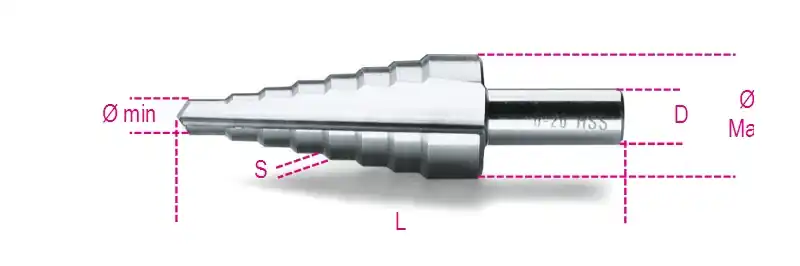 Beta 004250012 Perceuse d‘‘escalier HSS 6 mm 55 mm