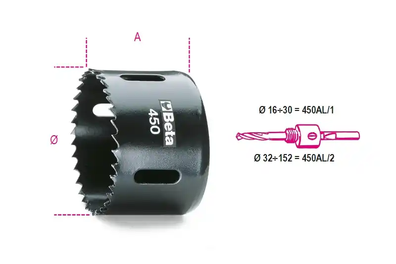 Beta 004500114 Scie cloche bi-métal HSS Ø 114 mm