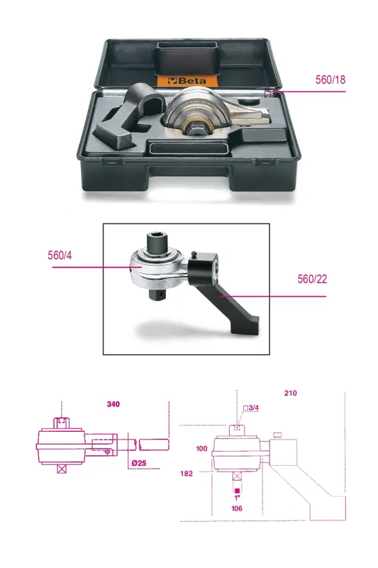 Beta 005600042 Multiplicateur de force Nm 2700 Raccordement 3/4