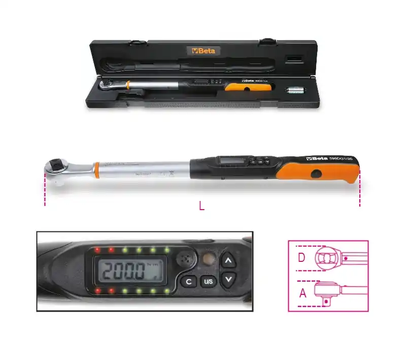 Beta 005990030 Clé dynamométrique électronique 1/2‘‘‘‘ 68÷340 Nm