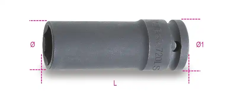 Beta 007200360 Tête de marteau 1/2" Long 10 mm
