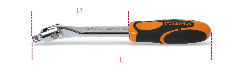 Beta 009000840 1/4" Poignée avec articulation du genou 148 mm