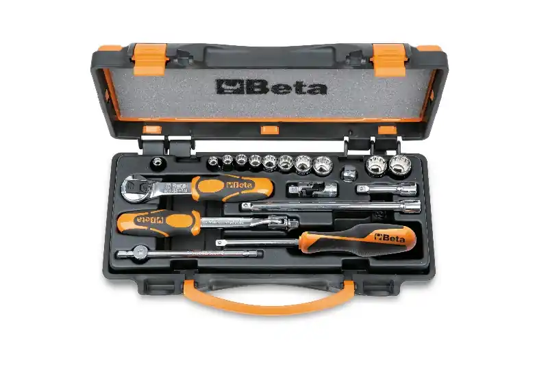 Beta 009000977 Jeu de clés à douille 1/4‘‘‘‘ 19 pièces