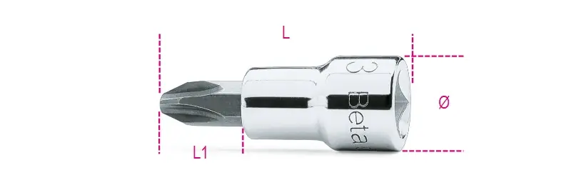Beta 009100473 Phillips® Schroevendraaierdoppen 3 PH