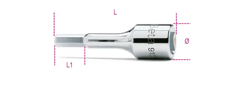 Beta 009100512 Schroevendraaierdoppen binnen 6-kant 12 mm
