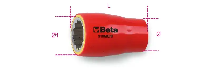 Beta 009100620 3/8‘‘‘‘ Clé à douille à douze pans 10 mm