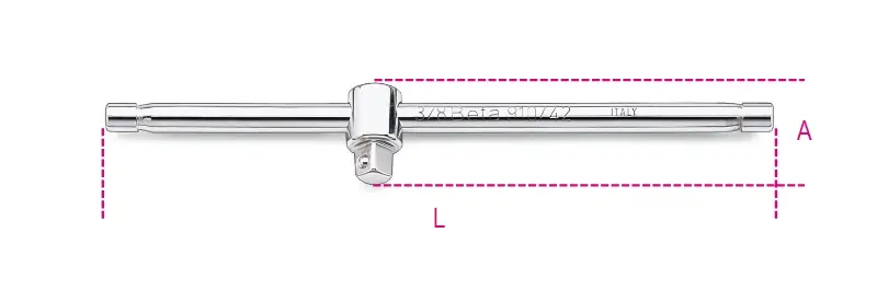 Beta 009100854 3/8" Barre de torsion 210 mm