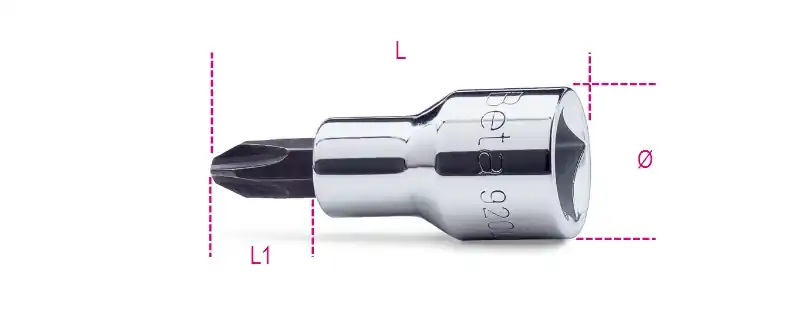 Beta 009200472 Phillips® Schroevendraaierdoppen 2 PH