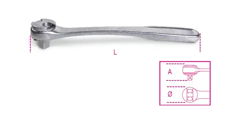 Beta 009203882 1/2" Cliquet réversible en acier inoxydable 264 mm
