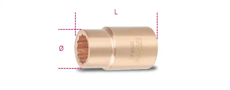 Beta 009210977 1/2‘‘‘‘ Clé à douille à douze côtés sans étincelles 1.1/16".