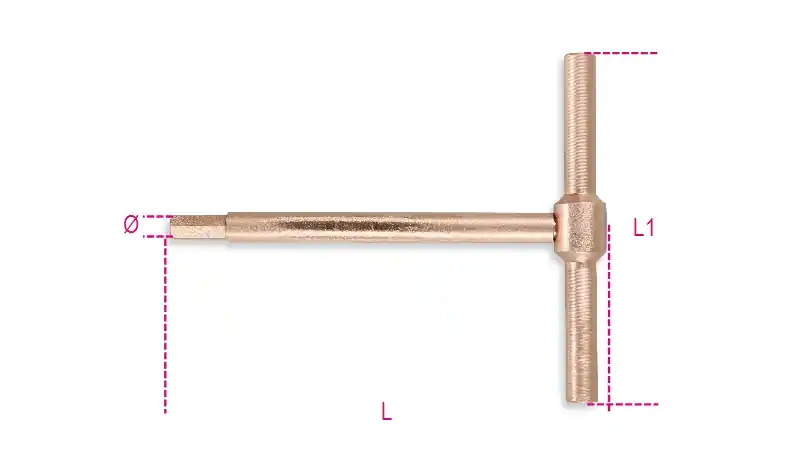 Beta 009510906 Clé en T sans étincelle hexagonale 6 mm