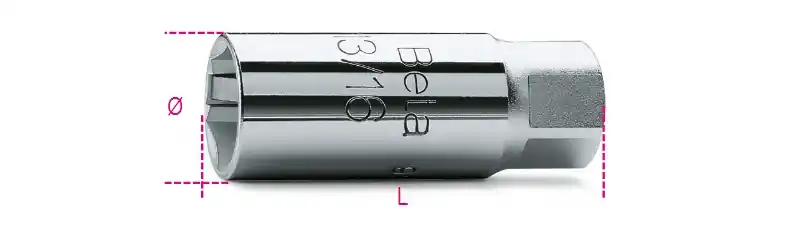 Beta 009560018 956E 14-3/8" Clé à douille pour bougie d‘allumage 14 9/16 mm - "