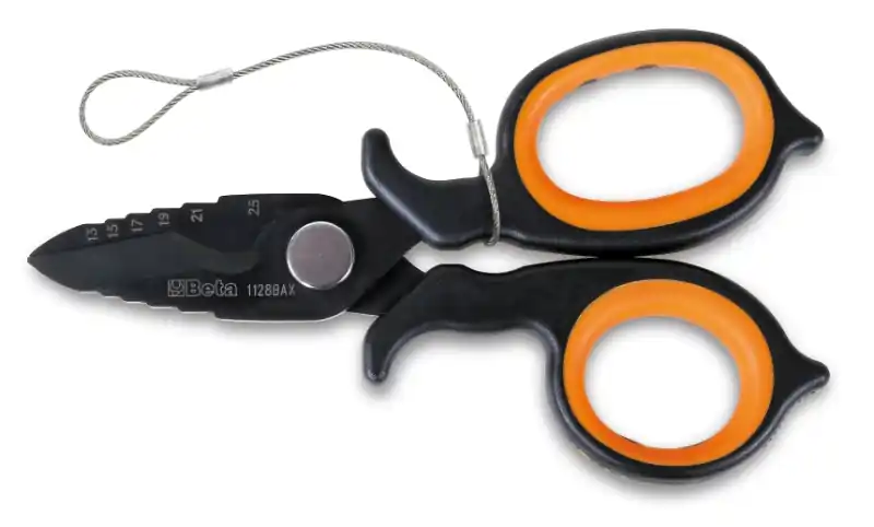 Beta 011284088 Ciseaux d‘‘électricien à double coupe en acier inoxydable 150 mm