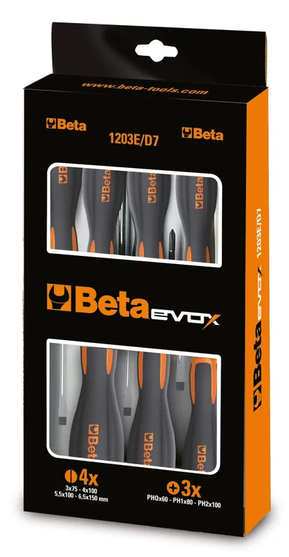 Beta 012031003 Jeu de tournevis 6 pièces evox