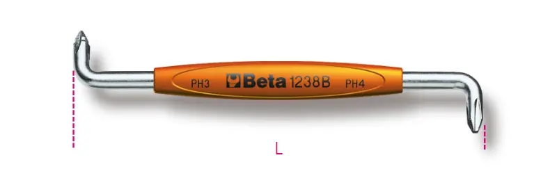 Beta 012380203 Tournevis d‘‘angle Phillips® Ph 3-4 PH