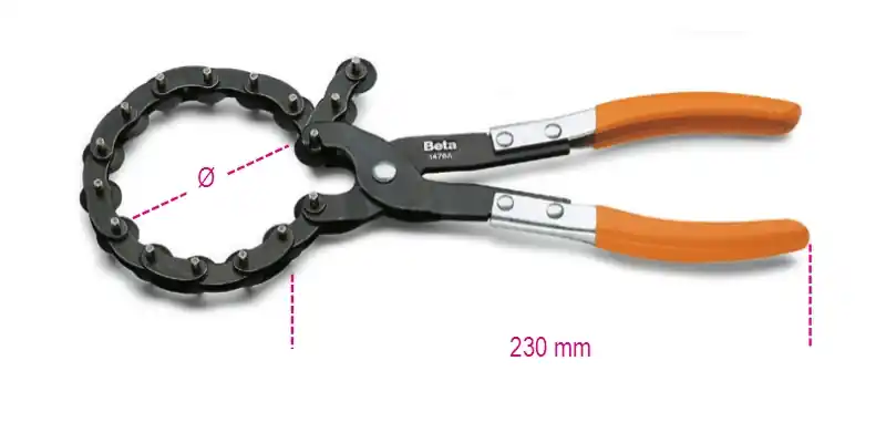 Beta 014760005 1476A Pince pour couper les tuyaux d‘échappement 30 mm