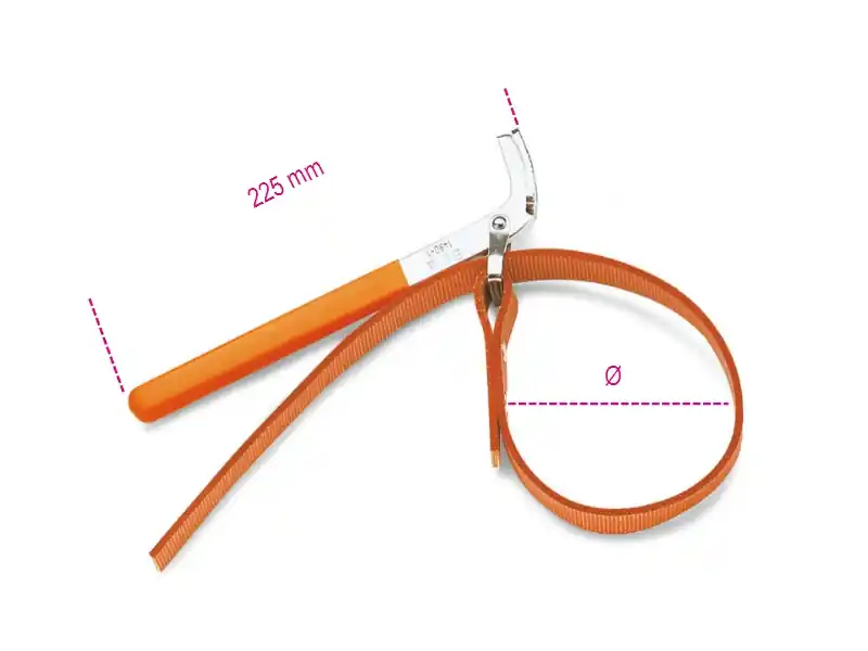 Beta 014900002 1490/2-Clé de serrage avec sangle en toile 240 Ø mm