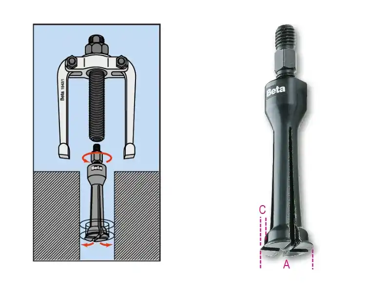 Beta 015440160 1544/6-Extracteur intérieur 30÷37 mm